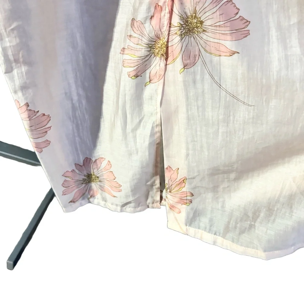 FUTURE COLLECTIVE Dress Size 6 Light Pink Floral Midi V-Neck Sleeveless (NWT)